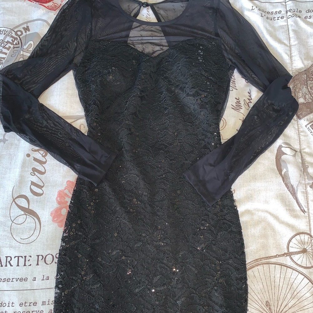 Glare along Sleeve Dress